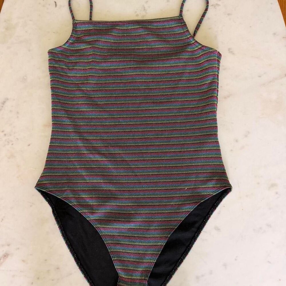 Topshop Rainbow Glitter Strappy Bodysuit